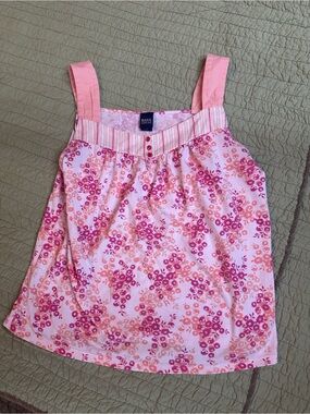 Basic Editions Pink and Coral Floral Tank Top